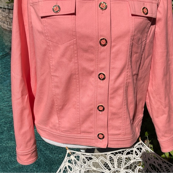 St John Sz S Flamingo 🦩 Pink dress Jacket SJ logo buttons day evening couture - Picture 3 of 7